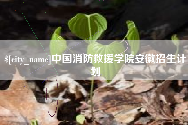 江山中国消防救援学院安徽招生计划