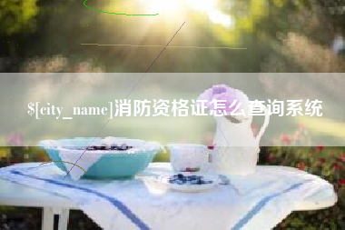 江山消防资格证怎么查询系统