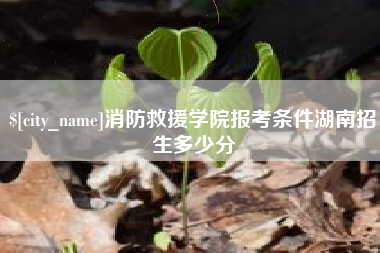 江山消防救援学院报考条件湖南招生多少分