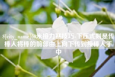 江山60米接力赛技巧-下压式则是传棒人将棒的前部由上向下传到接棒人手中